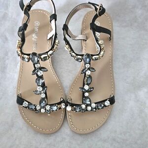 Modal Alice rhinestone sandals Black Blue